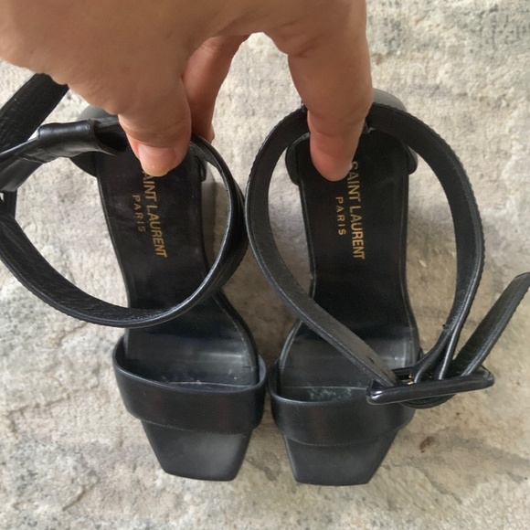 SAINT LAURENT, WEDGE ANKLE STRAP SANDALS - Picture 2 of 7